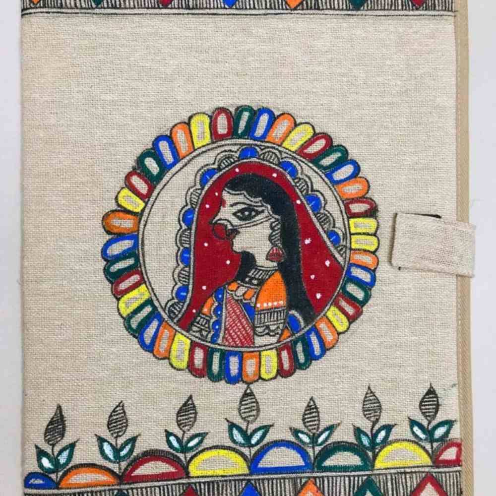 Tussar Saree with Madhubani Bride, Doli, and Kaahar Painting